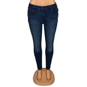 Levis 535 Super Skinny Jeans Womens 32 Dark Wash Blue Denim Mid Rise Leggings